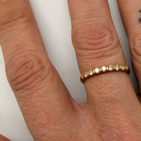 Bague Demi Tour en Or Jaune 18K Taille-56