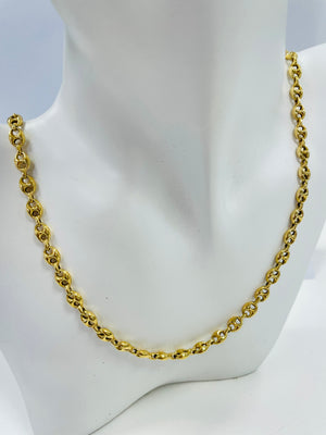 Chaîne en maille grain de café en Or jaune 18K - 18.15G