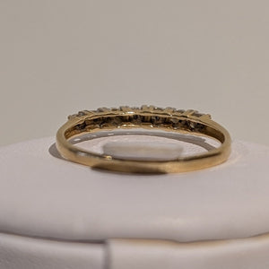 Bague Demi Tour en Or Jaune et Diamants 18k