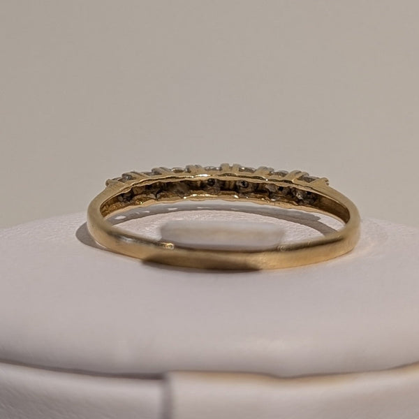 Bague Demi Tour en Or Jaune et Diamants 18k