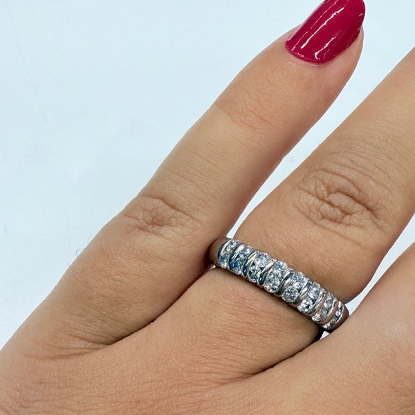 Bague en diamants en or gris 18k Taille-54