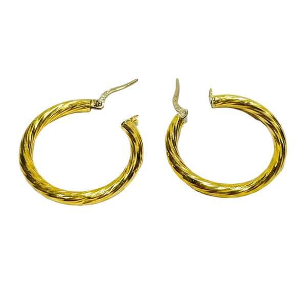 Créoles en Or jaune  18 k avec fermoir cliquets
