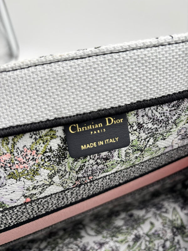 Sac Dior Book Tote en toile multicolore