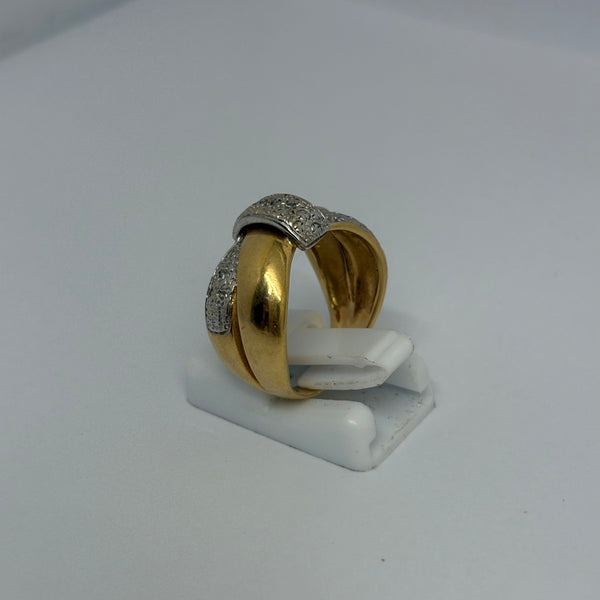 Bague Tank en Or Jaune 18 K - Taille 52
