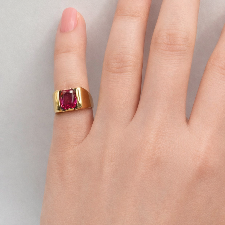 Bague en Or Jaune 18K - Taille 55.5 - 10.45 Grs