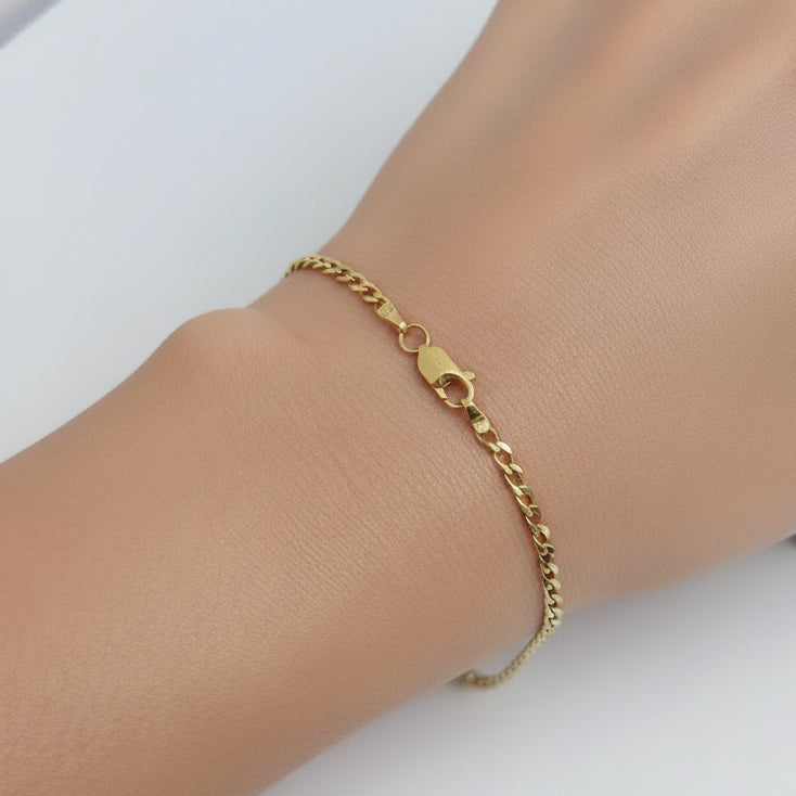 Bracelet Maille Gourmette OR Jaune 18K - 3.79Grs