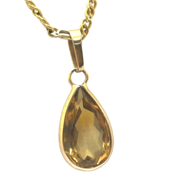 Pendentif Citrine Or Jaune 18K