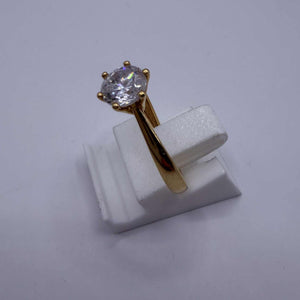 Bague en Or jaune 18 carats sertie d’oxyde de zirconium – Taille 51.5