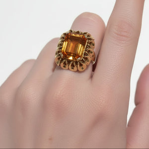 Bague Ancienne Or Jaune 18 K - Taille 58 - 9.63 G