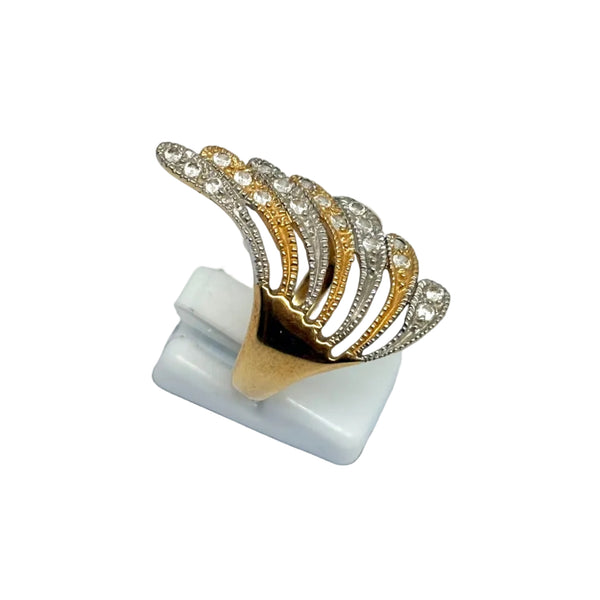 Bague Africaine en Or Jaune et Gris 18k