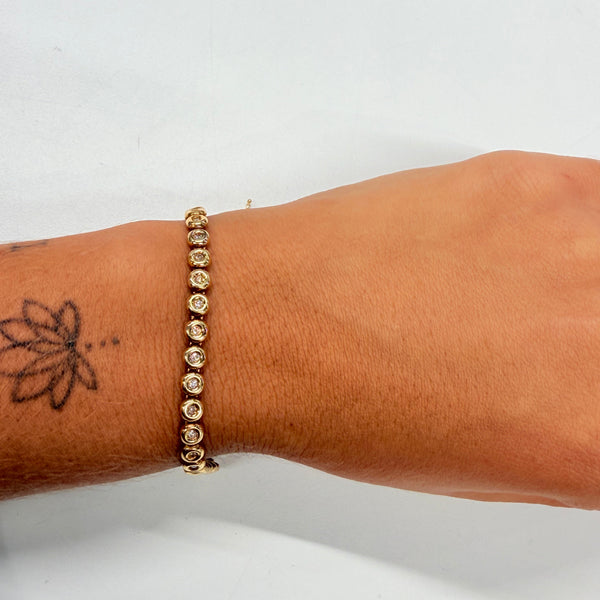 Bracelet Rivière en Or Jaune 18k 9.79 Grs
