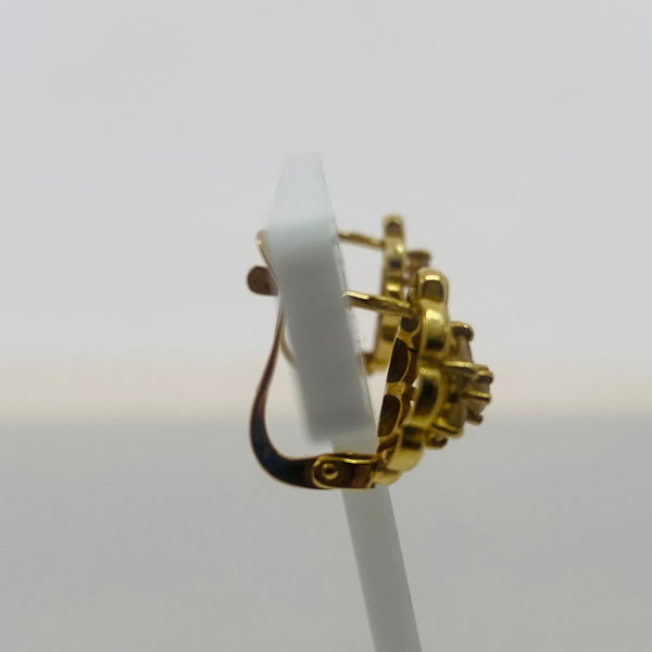 Boucles d'oreilles en or jaune avec oxydes