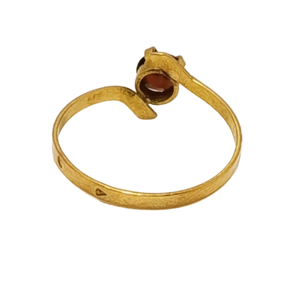Bague solitaire en or 18k avec pierre grenat vintage