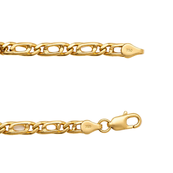 Bracelet Gourmette Figaro Or Jaune 18 carats