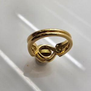Bague solitaire perle en or jaune 18K - 9.68 G