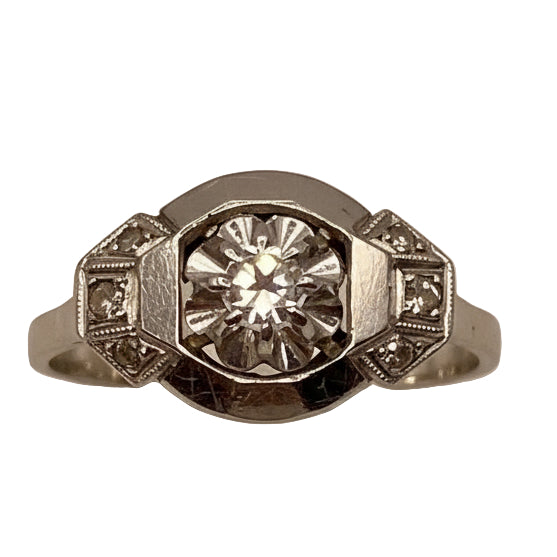 Bague en or gris 18K - Taille 56