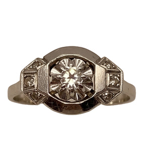 Bague en or gris 18K - Taille 56