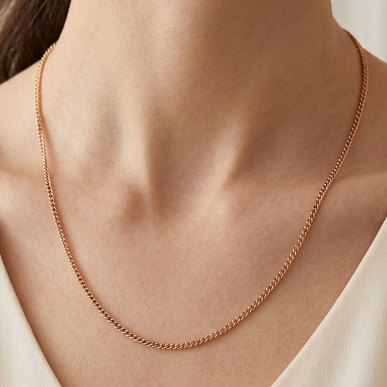 Collier Princesse Or Jaune 18K Gourmette - 43cm - 5.29gr