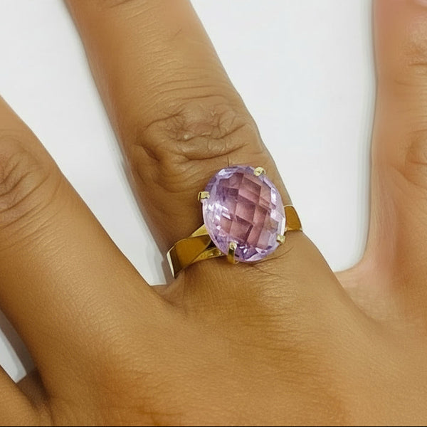 bague en or jaune 18 K avec - Taille 56 - 2.97 G