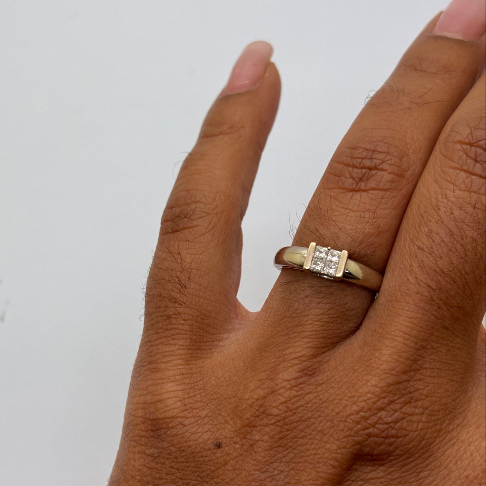 Solitaire en or blanc 18K Taille-50