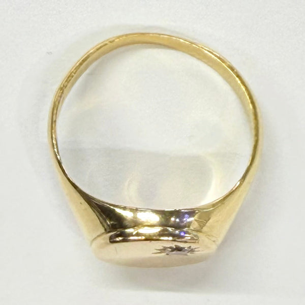 Bague en Or Jaune 18K avec Diamant 18 - Taille 57