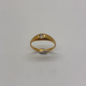 Bague en or jaune 18 carats avec zirconium - taille 50