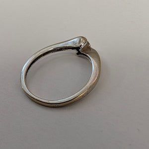 Bague Solitaire en Or Blanc 18K - Taille 53