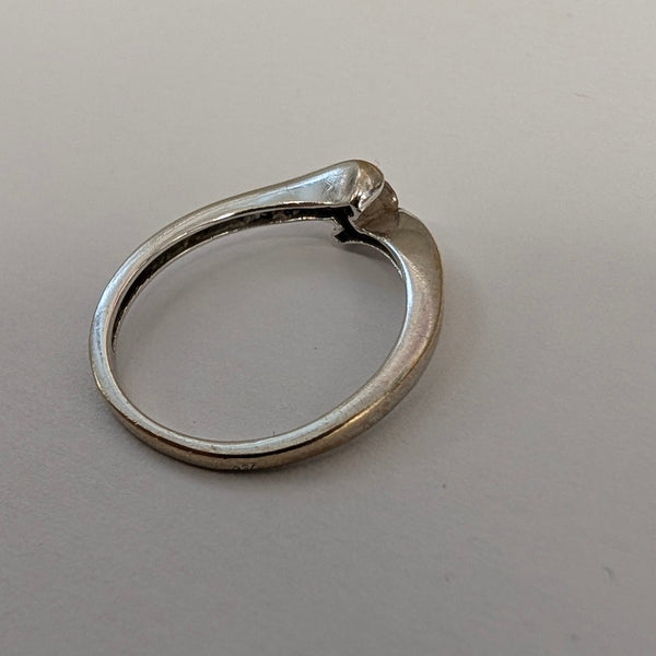 Bague Solitaire en Or Blanc 18K - Taille 53