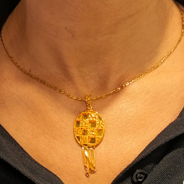 Pendentif Médaillon en Or Jaune 21K