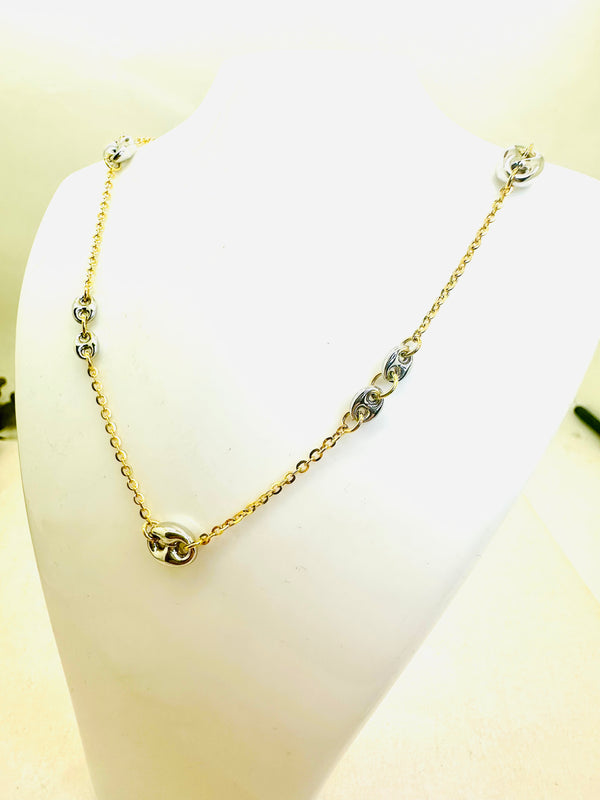 Collier Princesse en Or Jaune et Blanc 18 carats