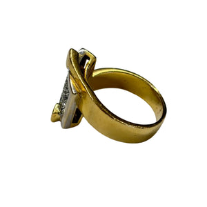 Bague Or jaune et Gris 18K avec Diamants