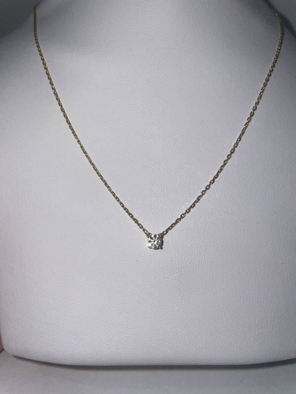Collier Princesse en Or Jaune 18K avec Diamant 0.25 Carat