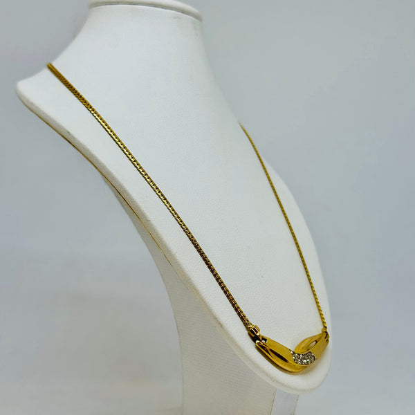 Collier Princesse Or Jaune 18k avec Diamants 10