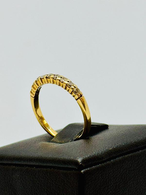 Bague Demi Tour en Or Jaune 18K et Diamants