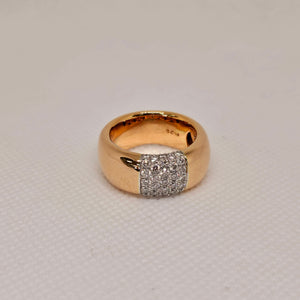 Bague en Or jaune et diamants 0.76 carat T.54