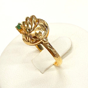 Baguette émeraude en or jaune 18k - Taille 56 - 1.79 G