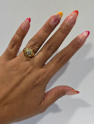 Bague en Or Jaune avec zirconium 18 carats