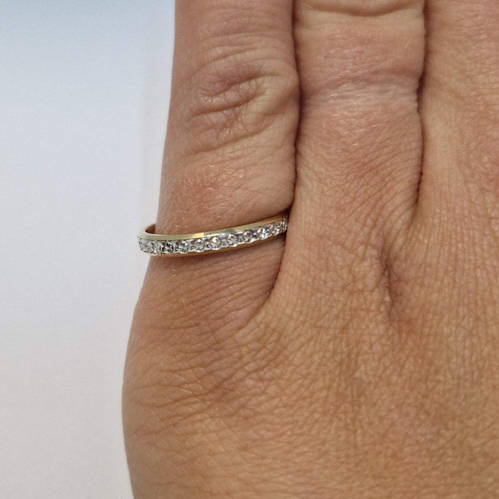 Bague Tour Complet Or Jaune 18K avec Diamants 2.07 Grs - Taille 51