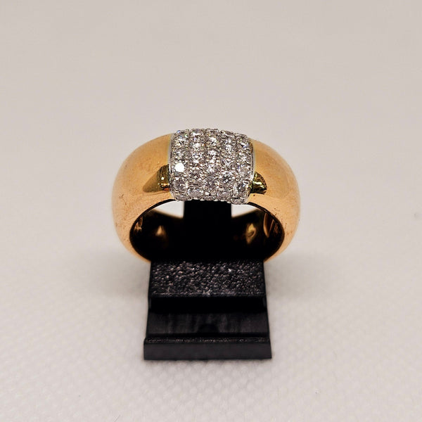Bague en Or jaune et diamants 0.76 carat T.54