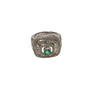 Bague en or 18K avec diamants et zirconium - T 51