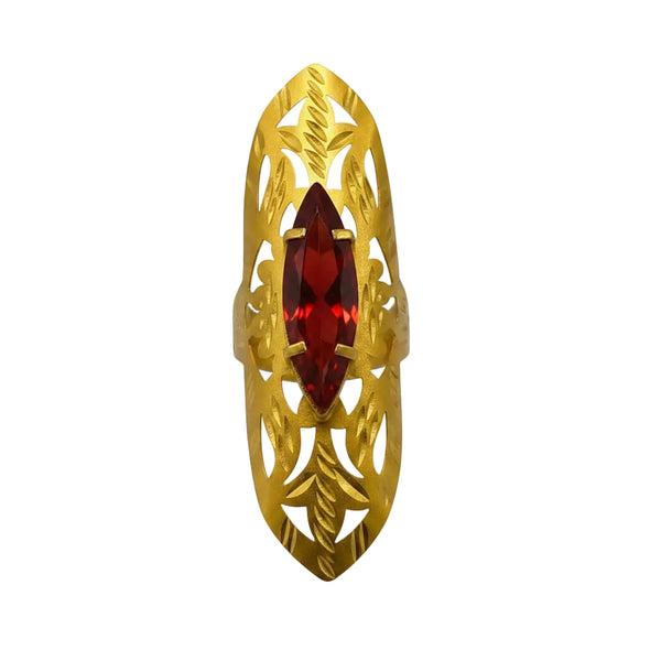 Bagues filigrane orientale en or jaune avec oxyde