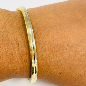 Bracelet jonc en or jaune et blanc 18K - 12.20 Grs