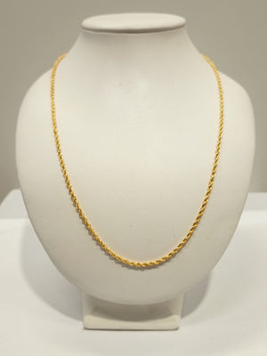 Collier Matinée Or 24 carats, maille Corde
