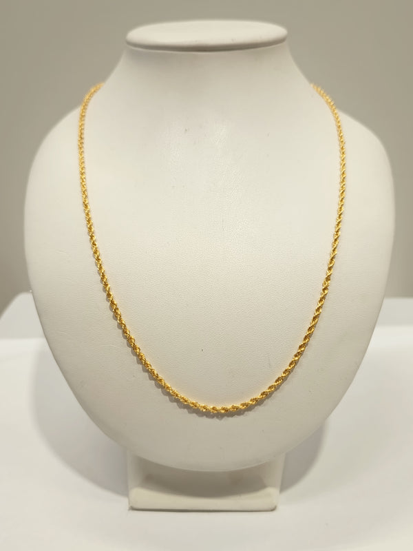 Collier Matinée Or 24 carats, maille Corde