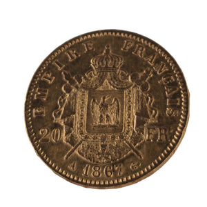 Pièce 20 Francs Napoléon III en Or jaune 22K - 6.42G