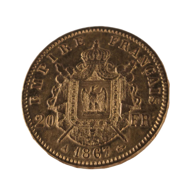 Pièce 20 Francs Napoléon III en Or jaune 22K - 6.42G