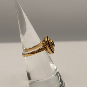 Bague en Or Jaune 18K avec Rubis et Diamant