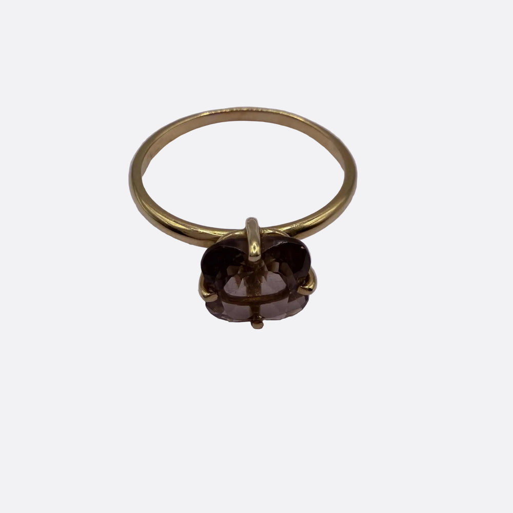 Bague Solitaire en Or Jaune 18K - Taille 60