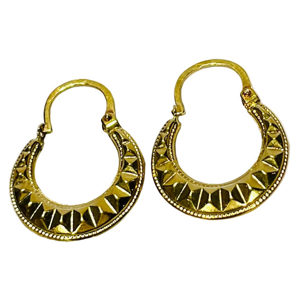 Boucles d'oreilles créoles en or jaune 18K - 1.20 Grs