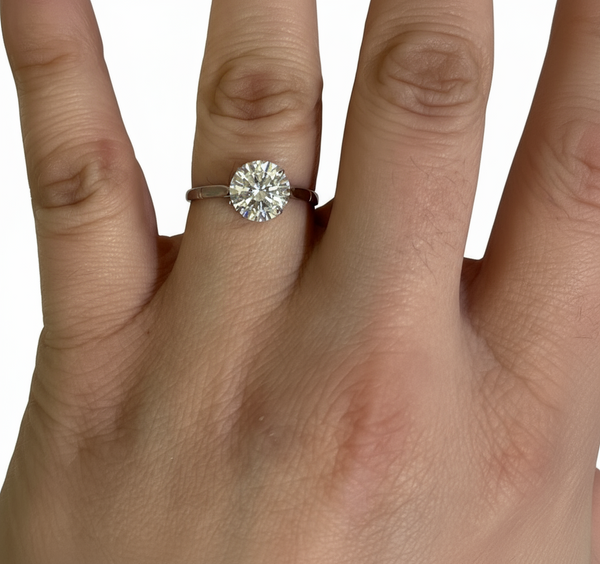 Bague Diamant Solitaire en Or Blanc 18K - Taille 59